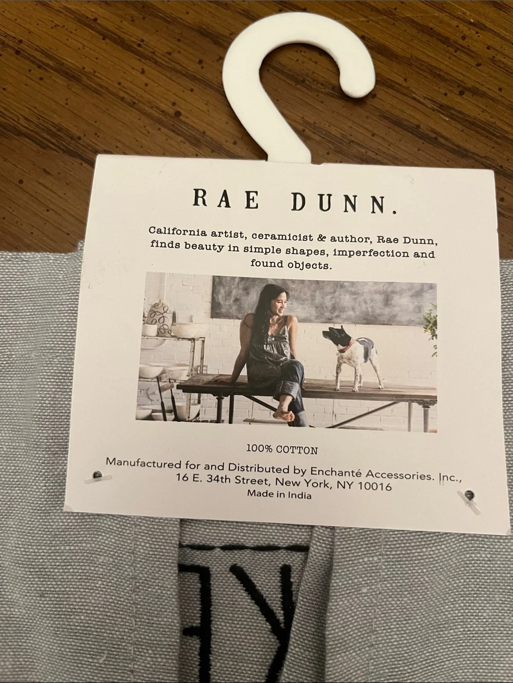 Rae Dunn Light Gray 'BAKE' Apron, new